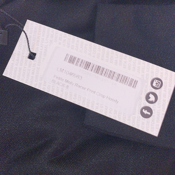 Petite Molly Racer Print Crop Hoody - Picture 2 of 2